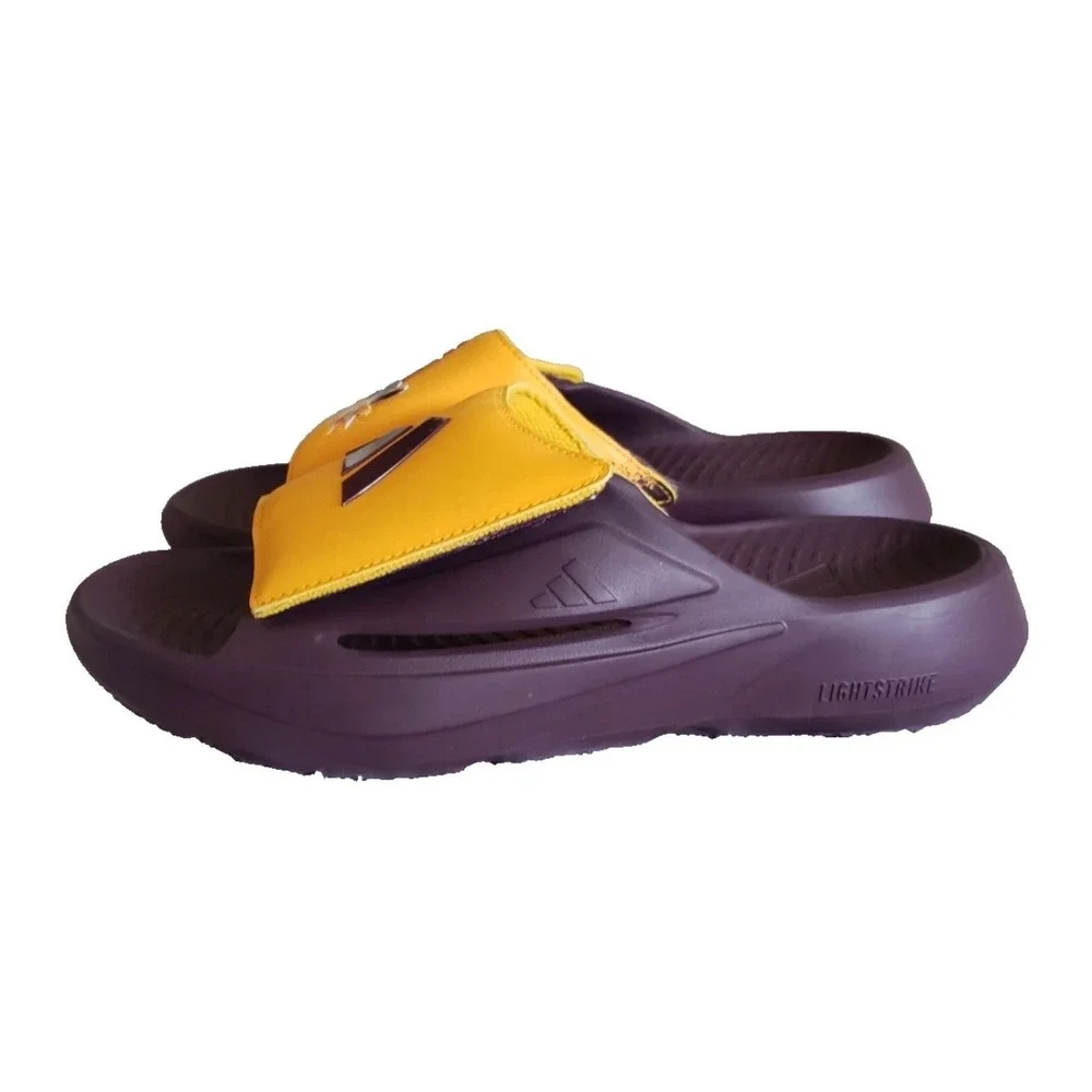 Adidas Slides Mens 9 Maroon Gold Excellence Arizona State Sun Devils NCAA